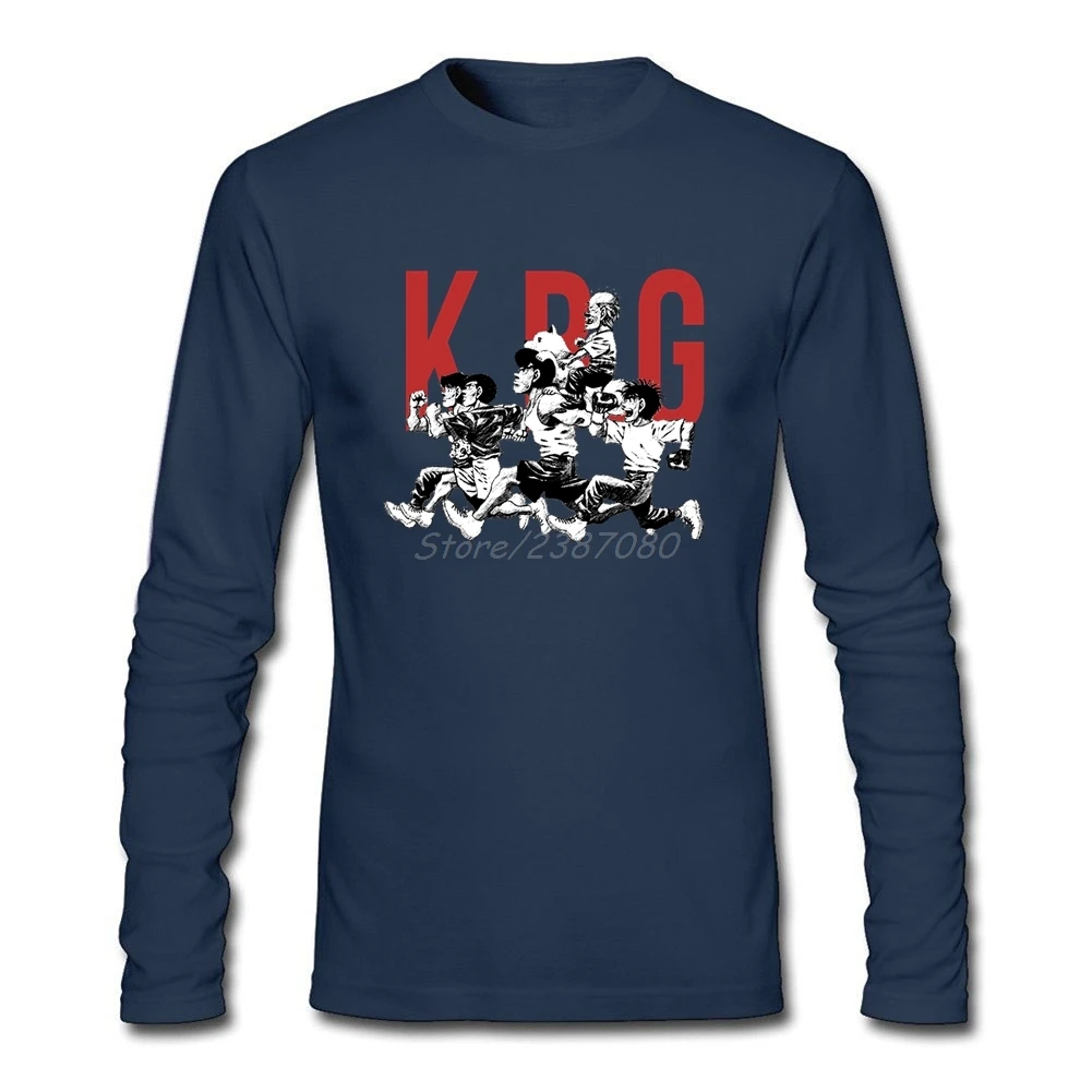 Hajime No Ippo k.b. G футболка хлопок Crewneck с длинным рукавом футболки для мужчин хип-хоп дешевые мужские рубашки - Цвет: Navy