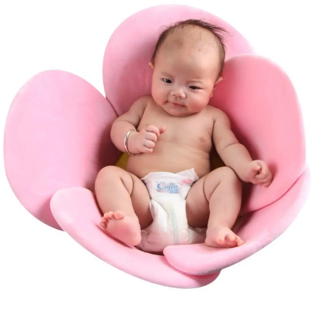 Baby Shower Blooming Flower Newborn Bathtub Foldable Lotus Shape Cushion Skin Bath pad portable