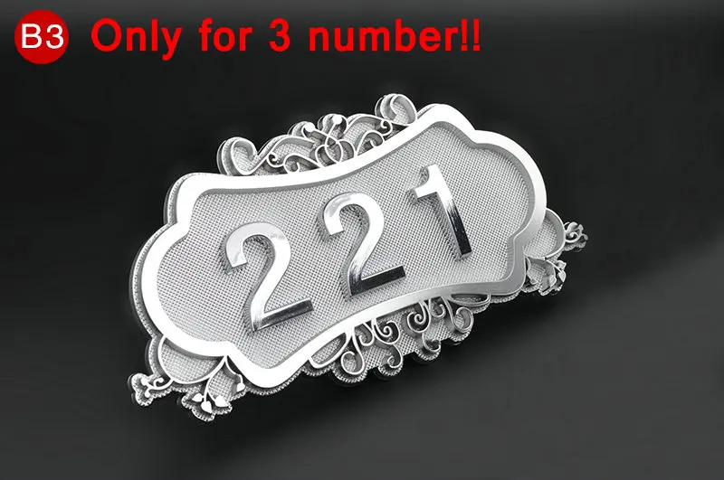 Номер дома ворота Европейский Стиль Классический Brone как ABS на заказ 3 до 4 номера индивидуальные двери отеля пластины - Цвет: B3
