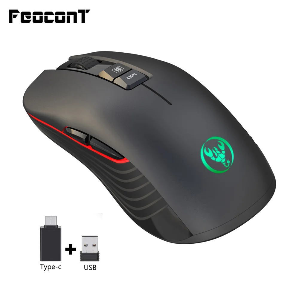 Silent Mouse Gaming Souris sans Fil Rechargeable pour Ordinateur Portable//Bureau//Ordinateur 6 Boutons 2400 DPI R/églable PC 2.4Ghz Souris sans Fil Ergonomique sans Fil Souris Dordinateur