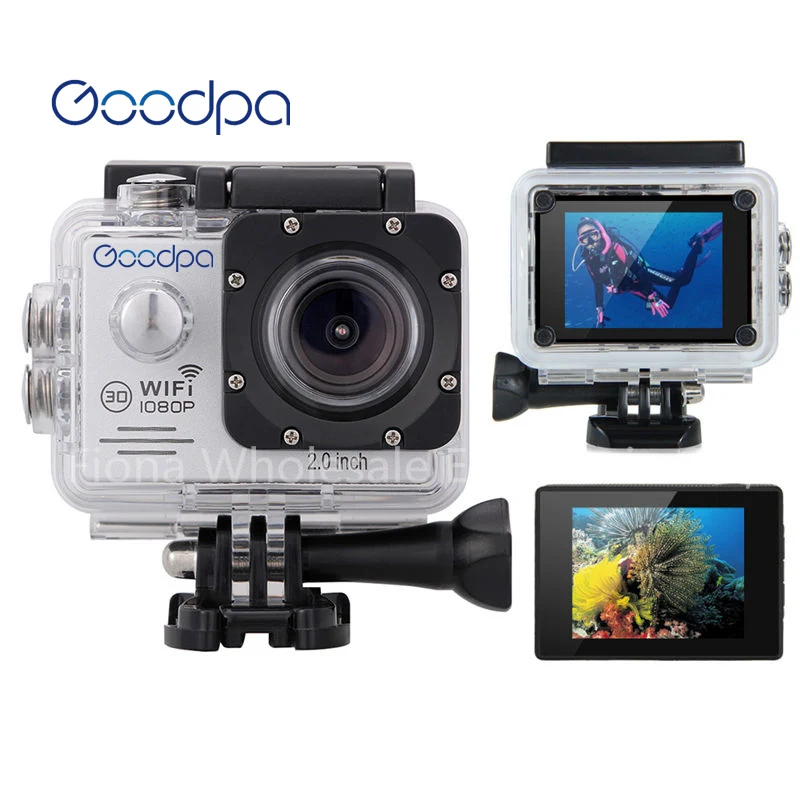 Оригинальная брендовая Экшн-камера Goodpa Ultra HD 4K WiFi 1080 P/60fps 2,0 lcd 170D объектив шлем камера водонепроницаемая профессиональная спортивная камера