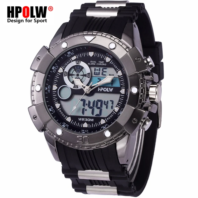 

Top Brand Luxury HPOLW Watch Army Military Quartz Watches Digital Luminous Rubber Strap Sport Business Watches Relogio Masculino