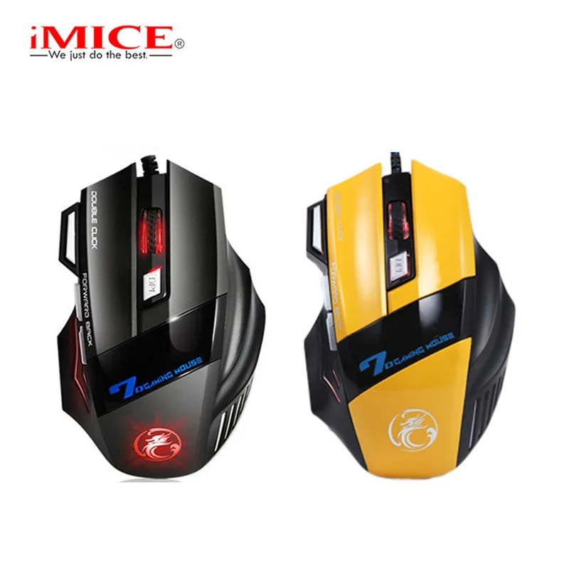 IMICE профессиональная Проводная игровая мышь X7 7 кнопок 3200 DPI светодиодный