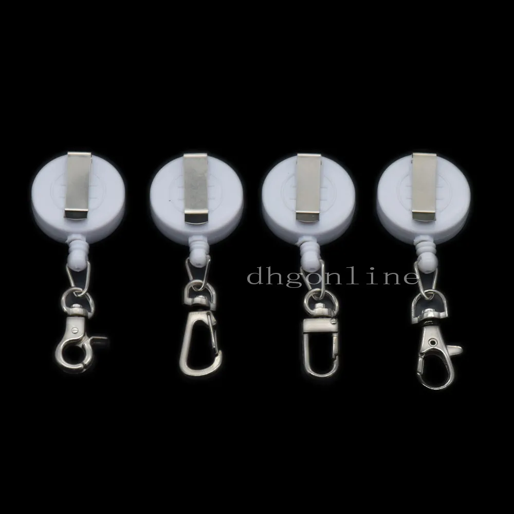 5 Pcs Reels Retractable Badge Clip ID Card Holder Swivel Clasps White For Snap Keychain Hook Buckles | Дом и сад