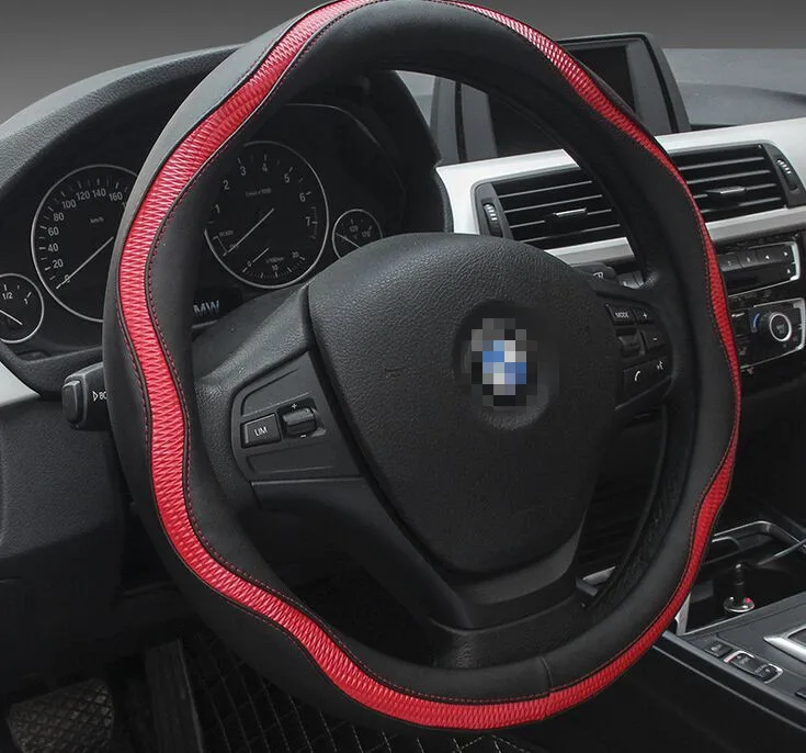 Red New 2017 38CM Universal Micro Fiber Leather Auto Car Steering Wheel