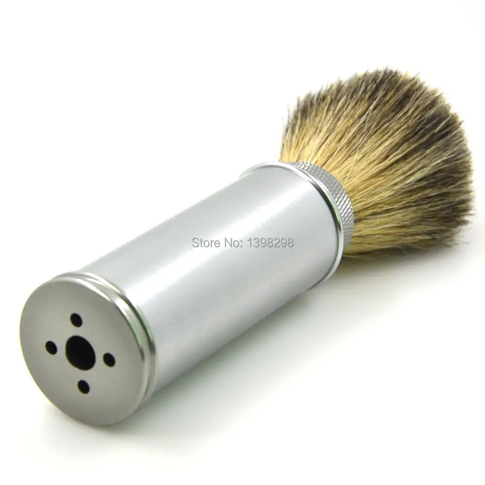 CSB Чистая щетка для волос барсука с металлической ручкой, дорожная Щетка для бритья, горячая Распродажа, Высококачественная традиционная щетка для бритья