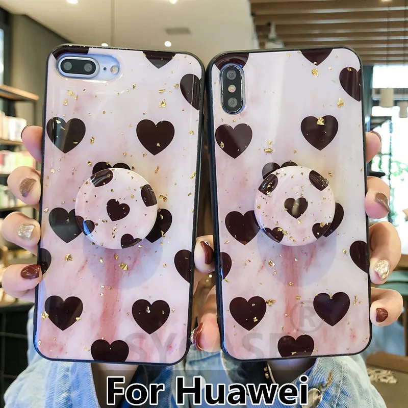 SYCASE New Luxury Epoxy Retro Love Shell For Huawei Nova 2s 3i 4 nova 3 3e nova4 P20 Pro Case Anti-knock Stand Cover Women |