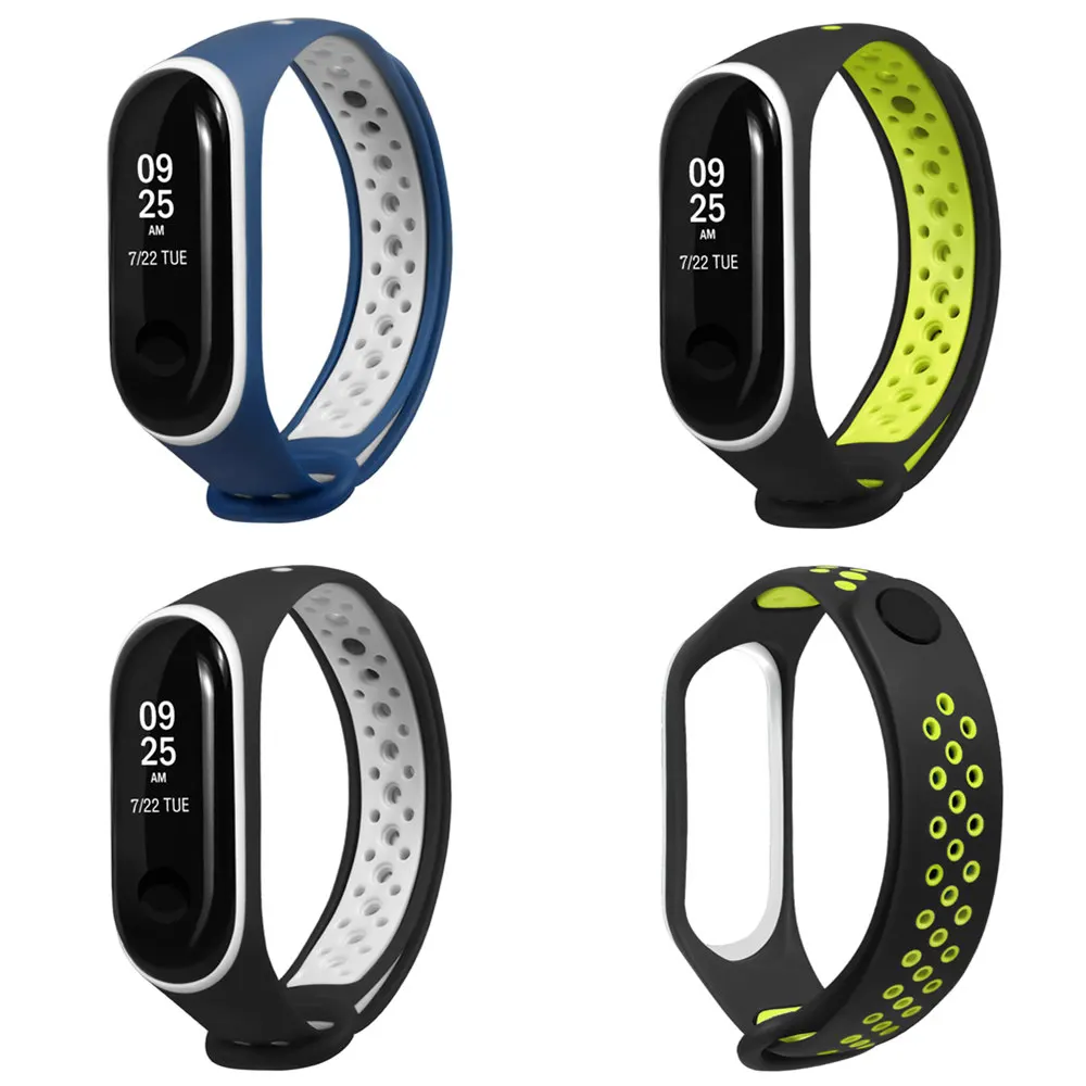 Спортивный ремешок для Xiaomi Mi Band 3 силиконовый браслет смарт часов