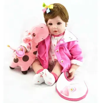 

22" Lifelike Toddler Reborn Baby Girl Doll Toy Silicone Vinyl Newborn Kids Gift Toys For Girls Baby Doll Toy Toys For Children