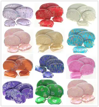 

Travel Beauty A Set / 5Pcs Lady Satin Purse Makeup bag Handbag Zipper Bags