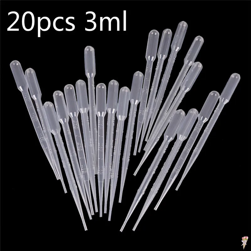 

20PCS Transfer Pipettes 3ml Plastic Transparent Pipettes Disposable Safe Eye Dropper Transfer Graduated Pipettes Lab Supplies