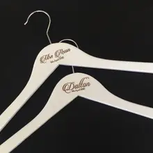 Выгравированное имя Свадебная Вешалка на заказ невеста мальчишник дерево платье вешалка Деревянная белая Свадебная Вешалка украшения