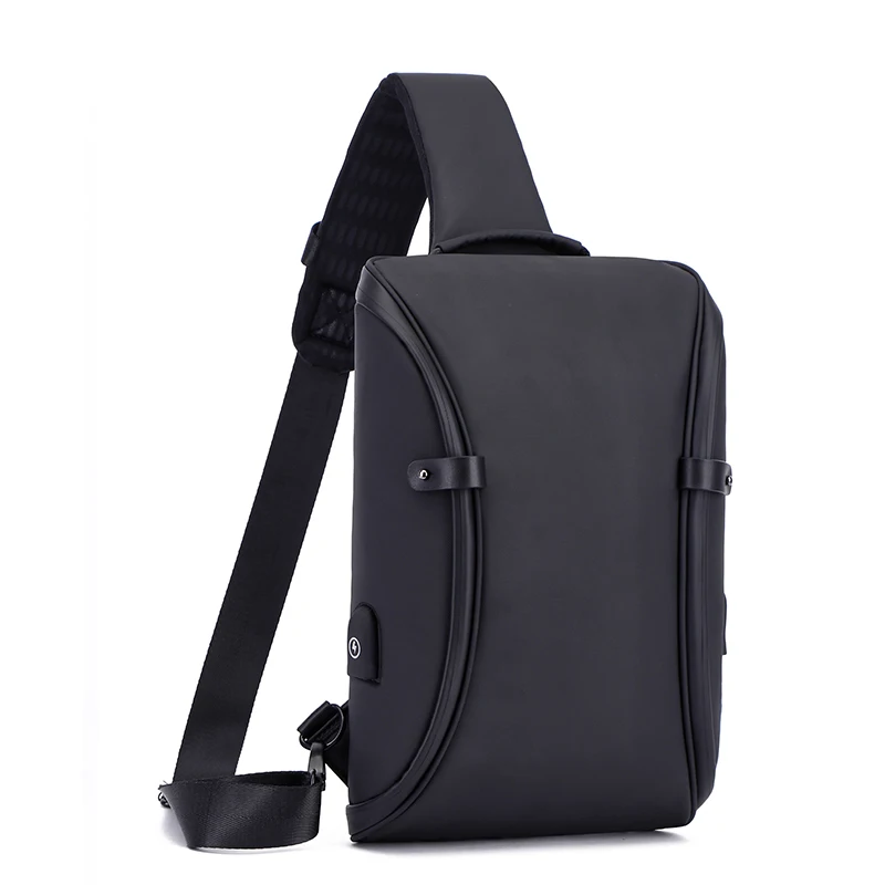  Famoso bolso de pecho de marca para hombres impermeable antirrobo USB de carga cruzada cuerpo bando
