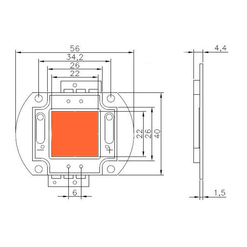 400nm-840nm полный спектр светать 1 Вт 3 Вт 5 Вт 10W 20W 30W 50W 100 Вт Высокая светодио дный мощность COB бусины 45mil Bridgelux чип для растений расти