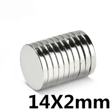 20 шт. неодимовый магнит 14x2 мм N35 маленький диск круглые супер сильные магниты 14*2 мм мощный редкоземельный неодимовый магнит s 14x2 мм