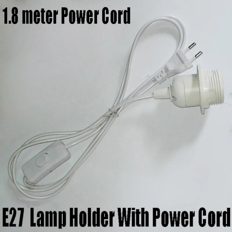 

1.8m Power Cord Half Spiral Lamp Holder, E27 Base with Round Plug and Switch, No Greater Than AC250V 2.5A