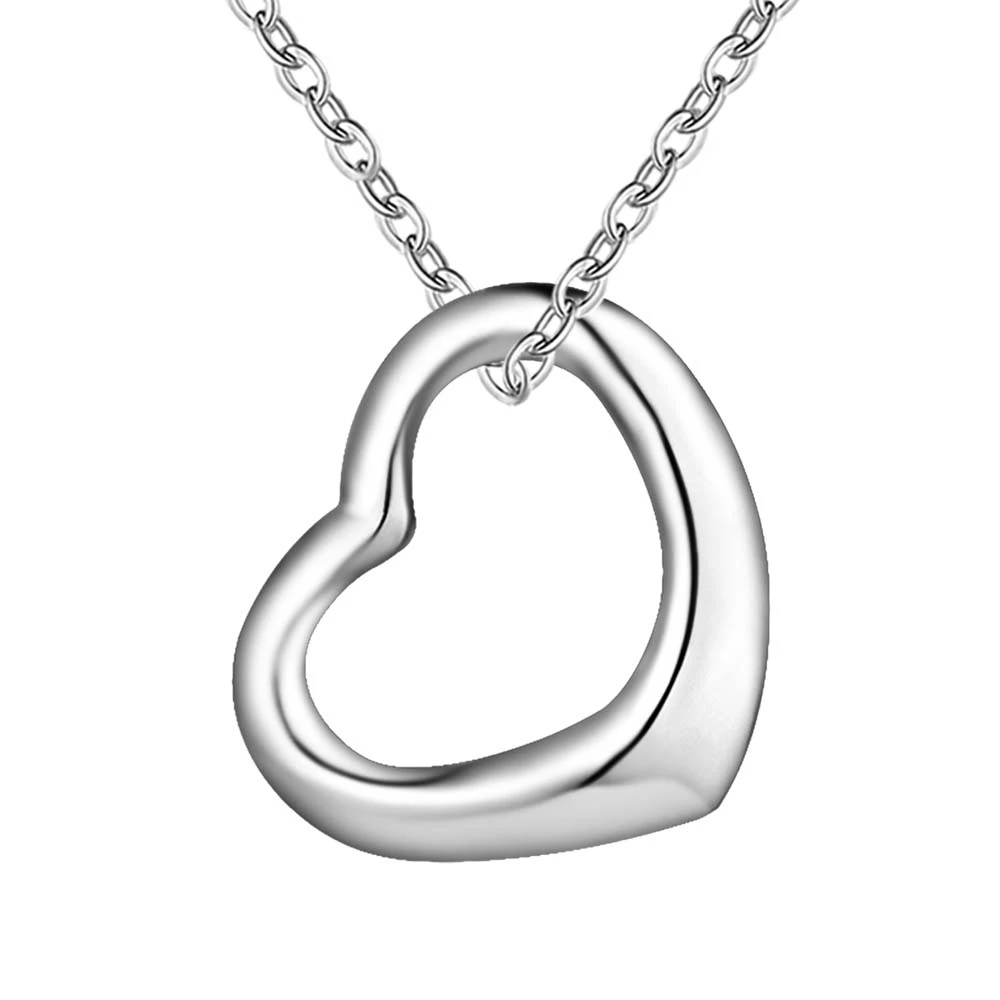 

Wholesale silver plated charm jewelrys Necklace,free shipping 925 stamped fashion jewelry pendant gla heart AN245/azbajqia