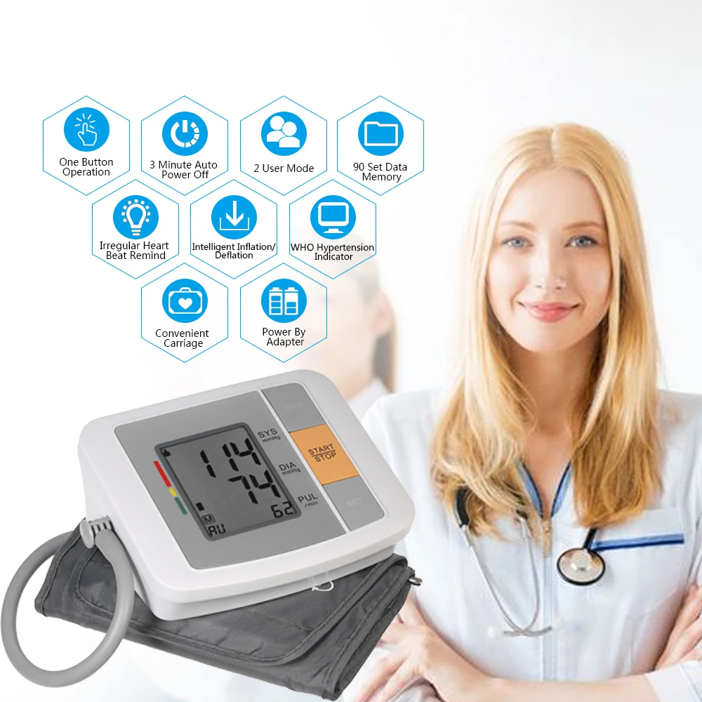 Alphamed U80AH ЖК-дисплей предплечье Приборы для измерения артериального давления Пульс Мониторы с манжетой цифровой Сфигмоманометр Здоровье и