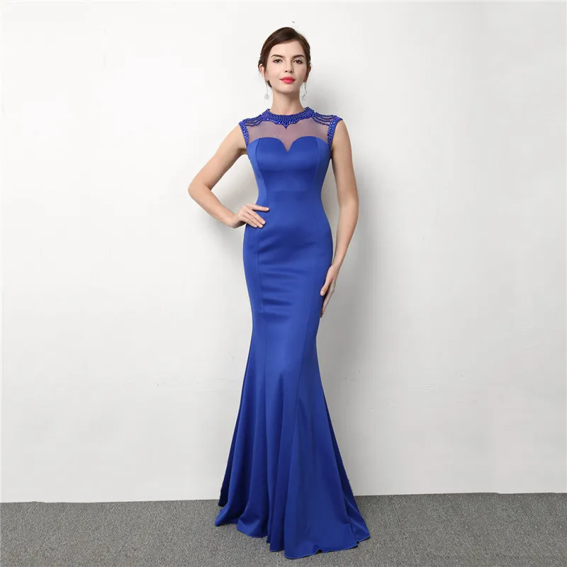 Aliexpress.com : Buy Blue Pearl Beading Diamonds Long Mermaid Women