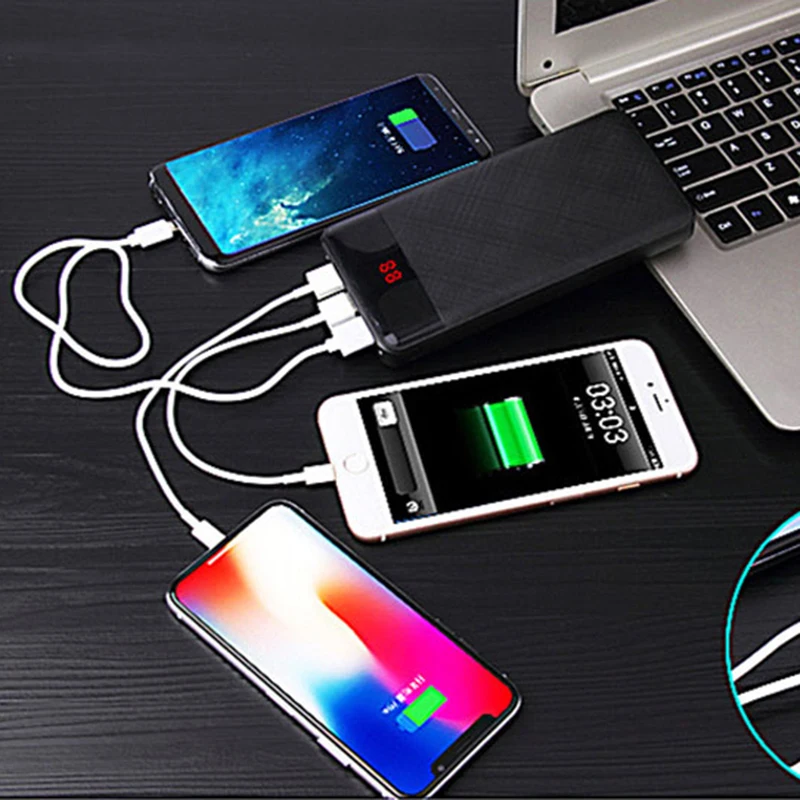 Внешний аккумулятор 20000 мАч 3USB внешний портативное зарядное устройство Bateria Externa