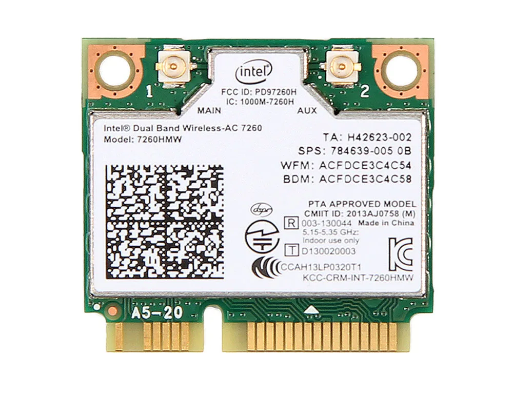 Новый двухдиапазонный беспроводной AC 7260 Intel 7260HMW 7260AC 2 4G/5Ghz 802.11ac MINI PCI E 2x2 WiFi карта +