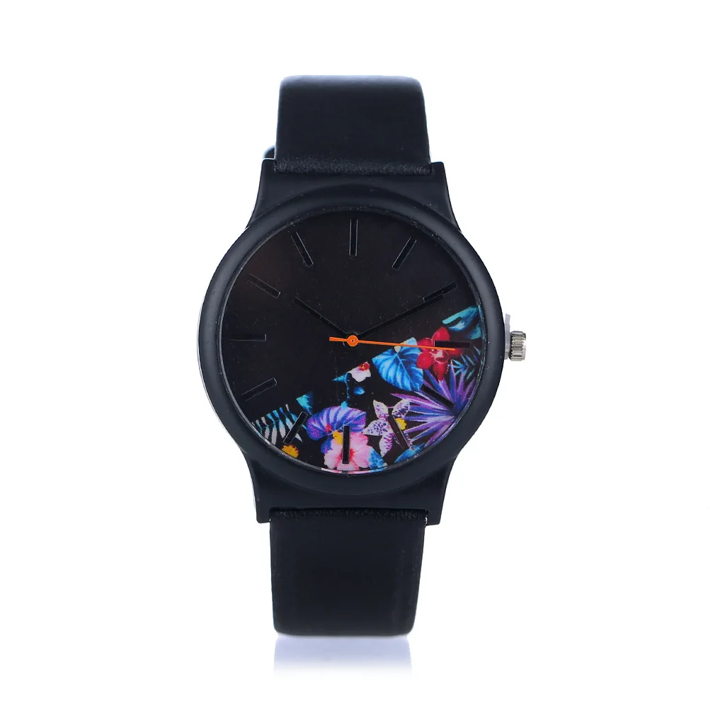 New Watch Women Fashion Casual Luxury Women Quartz Watches Special Flower Dial Ladies Leather Strap Clock Relogio Feminino