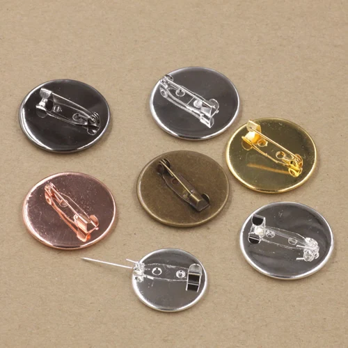 

10PC 20/25mm Round Jewelry Settings Brass Blank Brooch Settings Cabochon Base Tray Bezel Cabochons Cameo DIY Finding