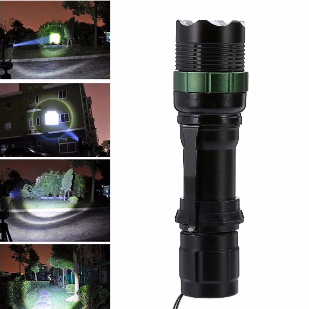 1500 Lumen Zoomable XM L Q5 LED Flashlight Adjustable Aluminum Alloy