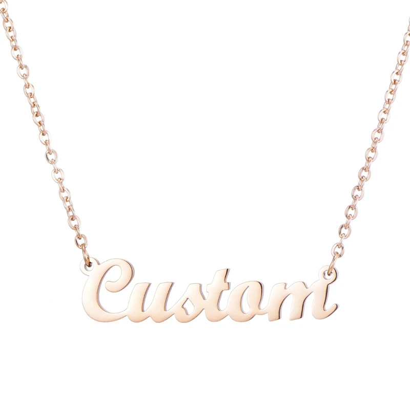 Customized Stainless Steel Name Necklace Personalized Letter Gold Pendant Necklaces For Women