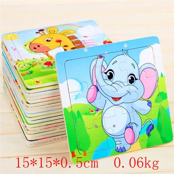 

24 Style 3D Puzzles Jigsaw Wooden Toys For Children Cartoon Animal Traffic Puzzles Intelligence Children Early Educational Toys