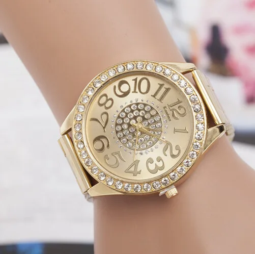 

New Luxury brands Crystal Casual Quartz Watch Men Women Stainless Steel Iovers Wristwatches Outdoor Sport Digital Watch Clock