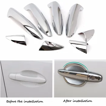 

8pcs Car Handle bar Cover Kit Chrome Auto Exterior Parts Door Handle Cover Trim Sticker for Hyundai Elantra 2011 - 2014
