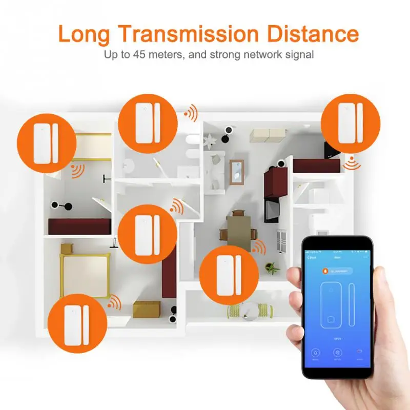 Wifi Smart дверная оконная сигнализация сенсор беспроводной Дистанционное управление для Famaly безопасности