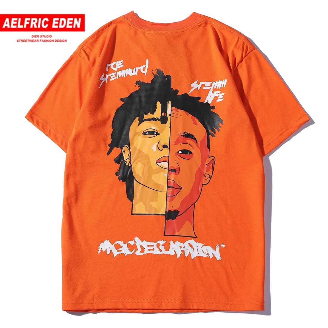 

Aelfric Eden Rapper Pattern Printed T Shirts Men Streetwear 2019 Hip Hop Casual Short Sleeve Tops Tees Harajuku Fashion T Shirts