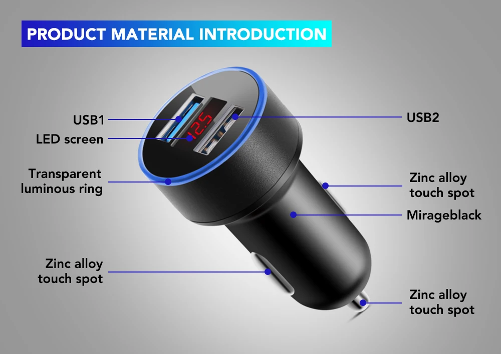 3.1A 5 V двойной зарядное устройство USB с светодиодный дисплей Универсальный телефон автомобильное зарядное устройство для samsung S10 Plus S9 S8 iPhone XS X 7 8 Plus планшет