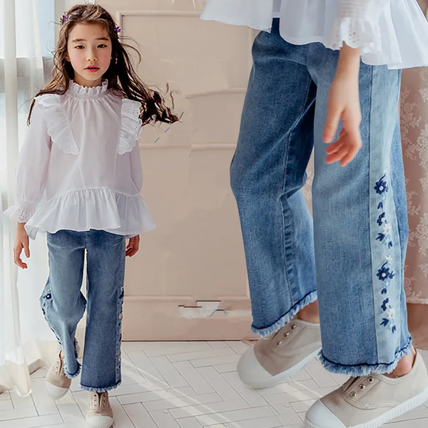 

Children's Clothing Girls Jeans For Girl Spring Baby Jeans Girl Kids Wide Leg Pants Children Trousers Autumn 2018