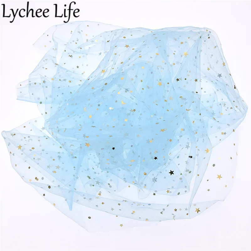 Lychee Life Star Moon марлевая ткань 150 см цветная сетчатая кружевная ткань сделай сам ручная работа швейная одежда аксессуары для свадебного платья