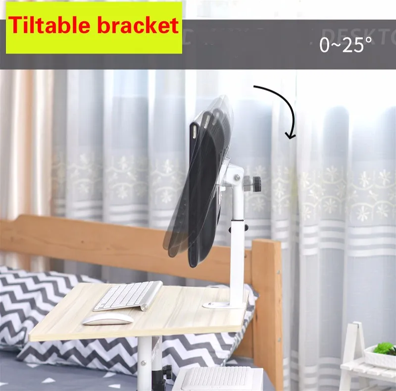  Multifunctional household computer computer desk standing mobile lazy table can freely lift table.