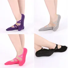 Профессиональные женские хлопоковые носки для йоги с поперечным поясом Нескользящие с низким вырезом Пилатес балетные танцевальные спортивные носки для спортзала