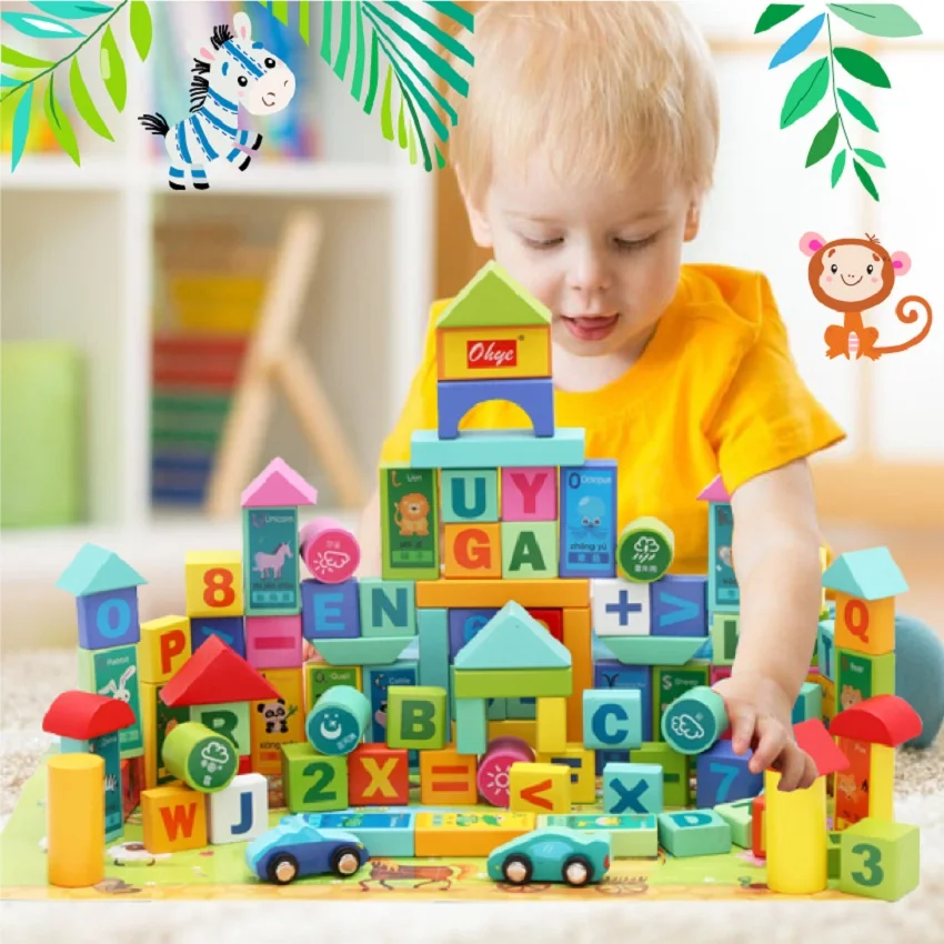 Новые деревянные детские строительные блоки, игрушки, деревянные бочки, головоломки, вставки, собранные для детей 1-2 лет, большие частицы, LIN TING HAN