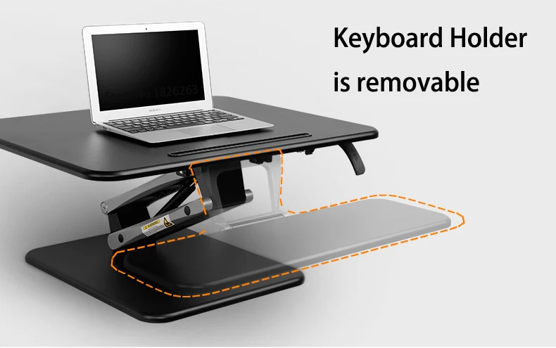 Loctek M3S Настольный стояк, легко регулируемый по высоте стол для компьютера и ноутбука со складным держателем для клавиатуры 68x52 см