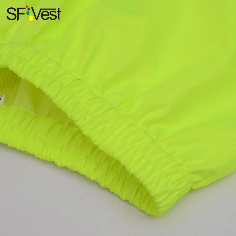 SFVest высокая видимость флуоресцентный желтый светоотражающий дождевик костюм светящийся защитный плащ