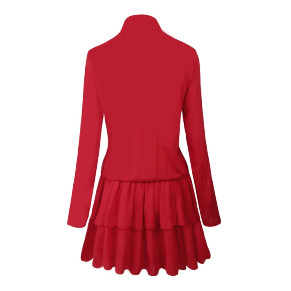 2017 Europe and the United States fashion women's cotton and cotton leaf edge fashion Peng Peng dress special (3)