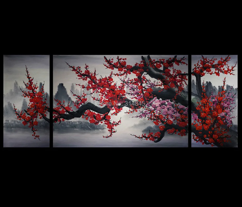 Modern Abstract Art Painting Canvas Wall Art Japanese Cherry Blossom no