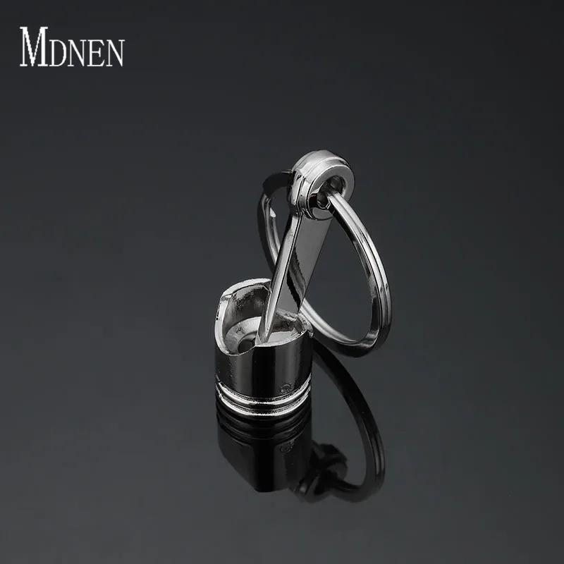 

MDNEN Car Metal Piston Key Chain Auto Accessories Waist Hanging Piston Keychain Silver Metal Link Rings Keyholder Man's Gift