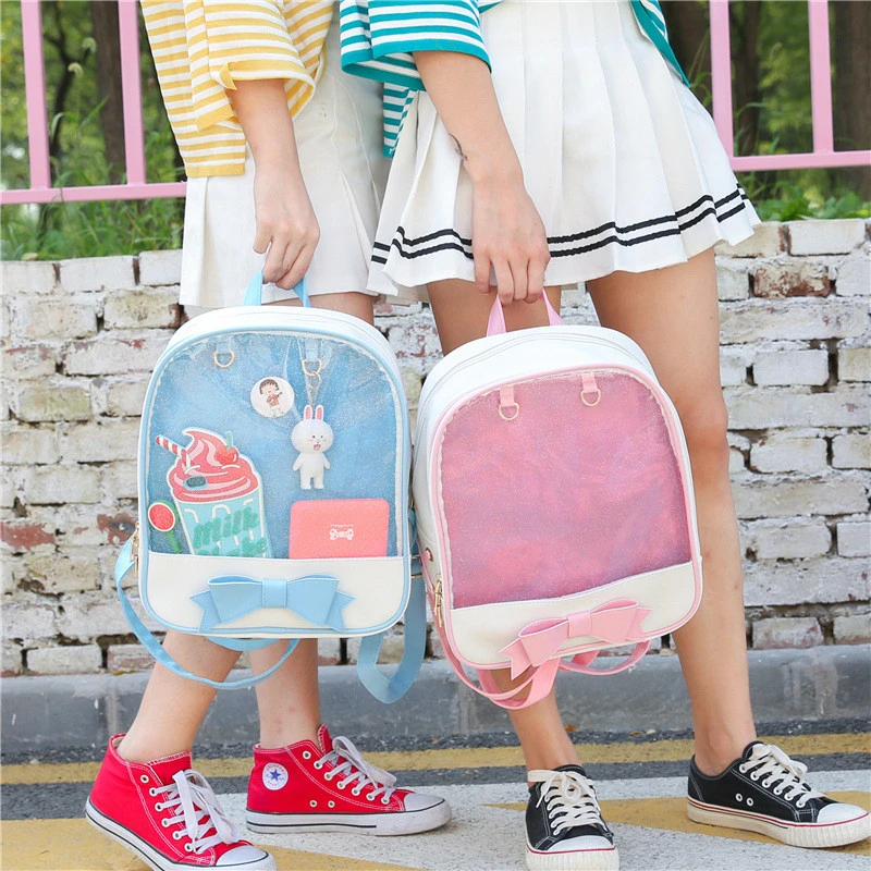 Clear Transparent Women Backpack Cute Bags Mini Pink Black Schoolbags Girls Fashion Bookbag Clear Transparent Women Backpack Cute Bags Mini Pink Black Schoolbags Girls Fashion Bookbag