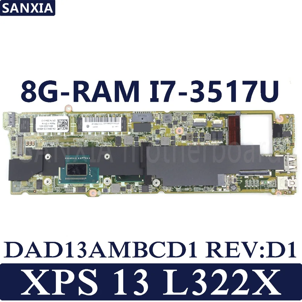 

KEFU DAD13AMBCD1 REV:D1 Laptop motherboard for Dell XPS 13 L322U Test original mainboard 8G-RAM I7-3517U/3537U