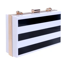 Squared 2015 gestreiften design acryl mode klassischen abendtaschen frauen tageskupplung kleine geldbörse tasche umhängetaschen für hochzeit