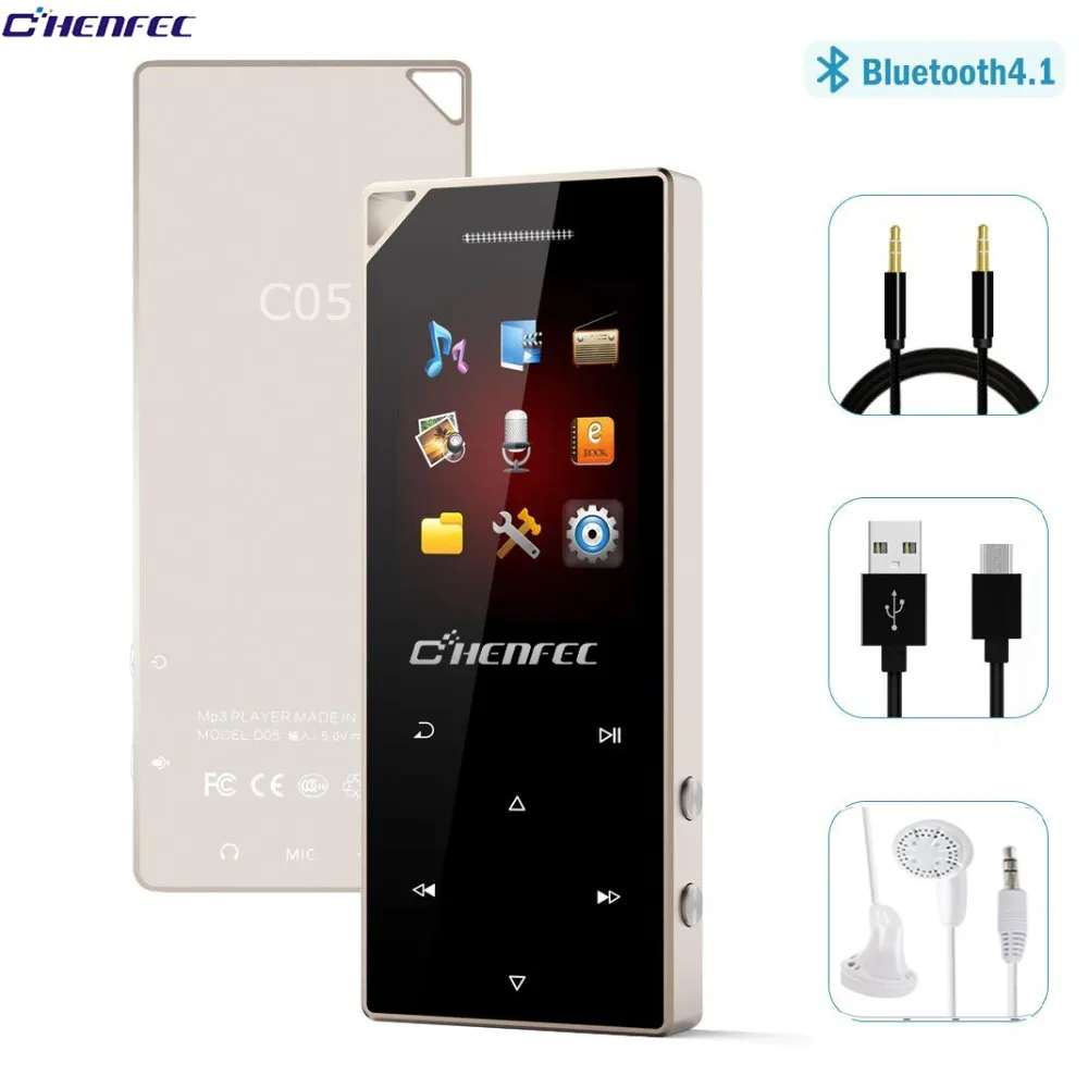 Beste MP3 Speler Bluetooth 4.1 Muziek Speler HiFi Sound Metalen Materiaal Touch Knop ingebouwde Speaker met FM Radio en voice Recorder