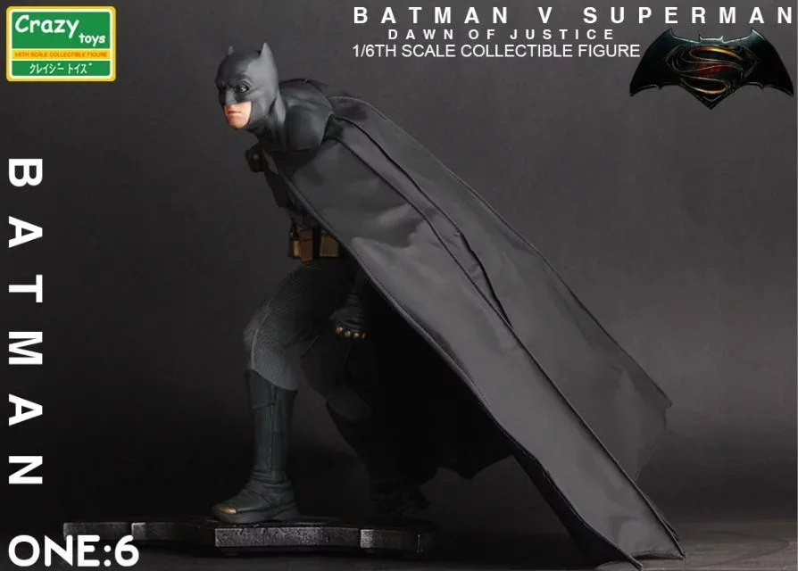 Сумасшедшие игрушки Бэтмен против Супермена на заре справедливости Бэтмен 1:6 Коллекционная фигурка игрушки 25 см